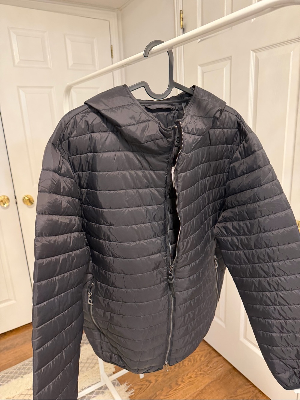 RUDSAK Men's Quilted Hooded Puffer Jacket - Charcoal Gray